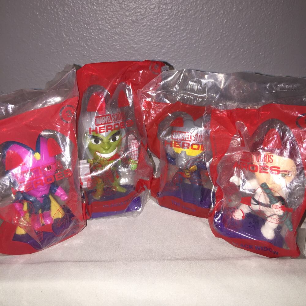 FF Toy McDonald's Sealed Marvel Heroes Wasp #1 Vision #3 Hulk #6 Black Widow #9